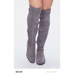 Grey over the knee boots